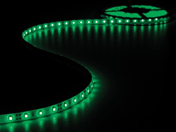 CINTA DE LEDs FLEXIBLE - COLOR VERDE - 300 LEDs - 5m - 12V - Imagen 1