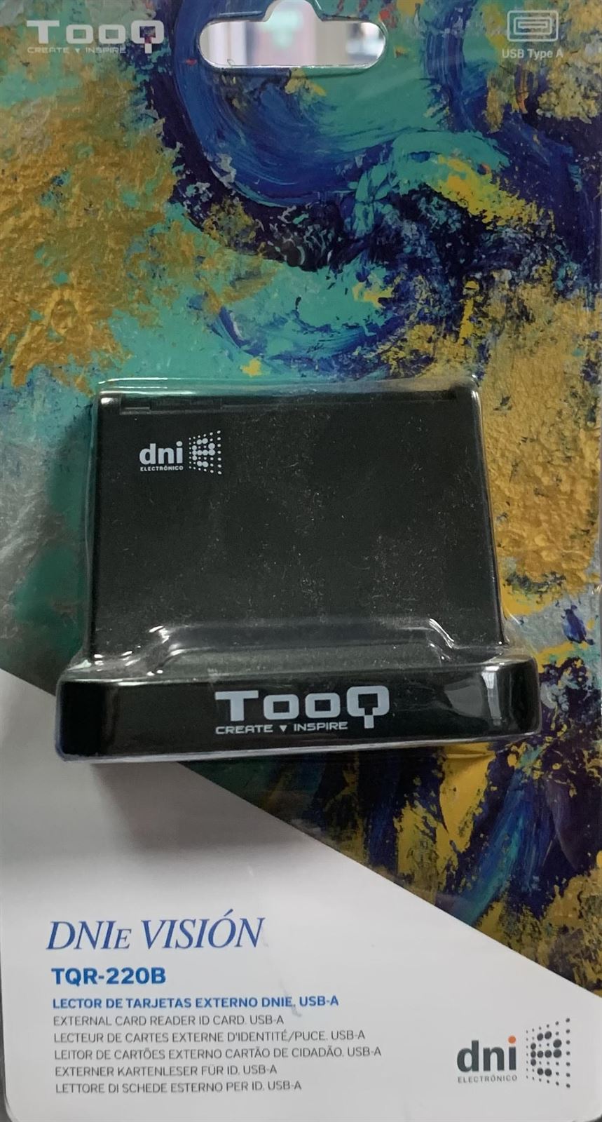 LECTOR DE DNI USB A TOOQ TQR-220B - Imagen 1