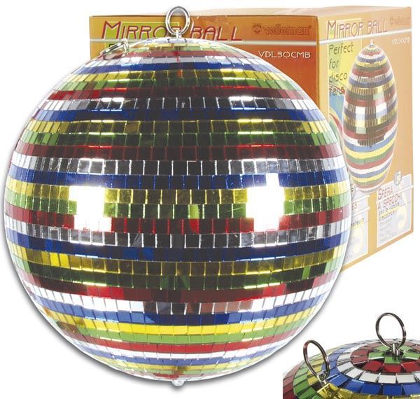 BOLA DE ESPEJO MULTICOLOR_30CM DIÁMETRO - Imagen 1