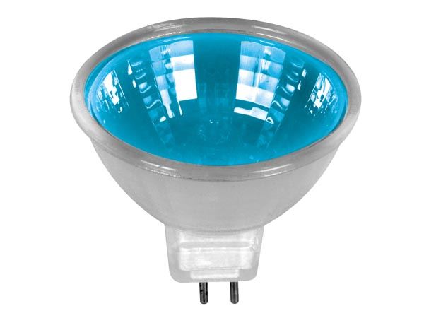 BOMBILLA HALÓGENA, 20W/12V, COLOR AZUL, MR16 - Imagen 1