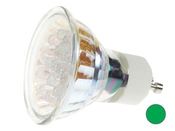 BOMBILLA LED GU10, COLOR VERDE - 240VAC - Imagen 1