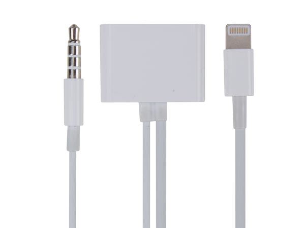 CABLE APPLE® - HEMBRA (30 CLAVIJAS) A LIGHTNING (8 CLAVIJAS) + 3.5 mm ESTÉREO MACHO - Imagen 1