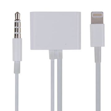 CABLE APPLE® - HEMBRA (30 CLAVIJAS) A LIGHTNING (8 CLAVIJAS) + 3.5 mm ESTÉREO MACHO - Imagen 1