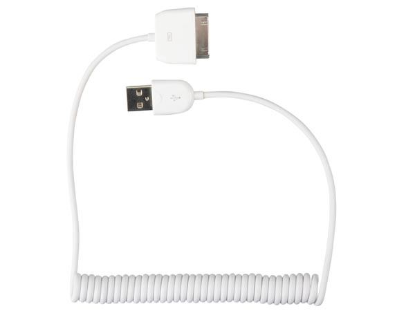 CABLE ESPIRAL CONECTOR APPLE ® 30 PIN A USB - Imagen 1