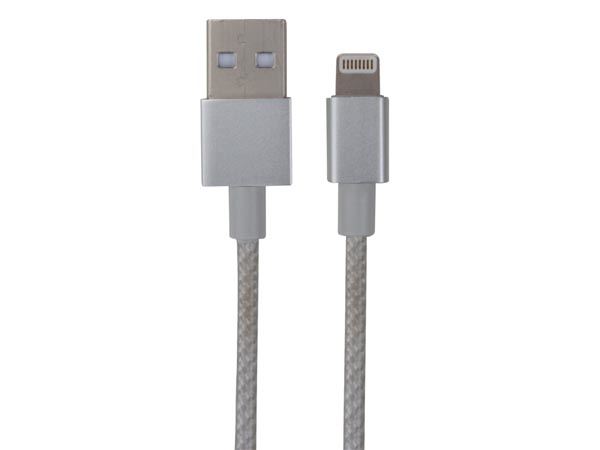 CABLE USB 2.0 REVERSIBLE LIGHTNING (8 PIN) 1M TRENZADO - Imagen 1