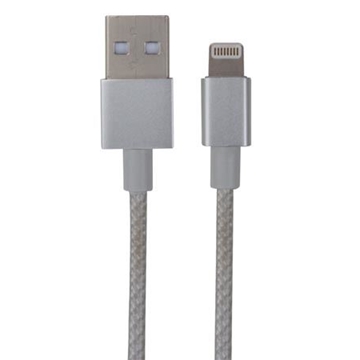 CABLE USB 2.0 REVERSIBLE LIGHTNING (8 PIN) 1M TRENZADO - Imagen 1