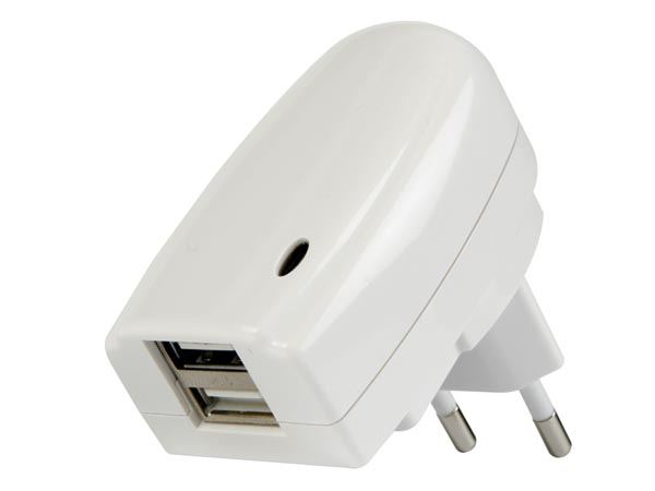 CARGADOR  2 SALIDAS USB 5VDC 2A MAX. - Imagen 1