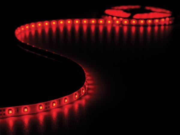 CINTA DE LEDs FLEXIBLE - COLOR ROJO - 300 LEDs - 5m - 12V - Imagen 1