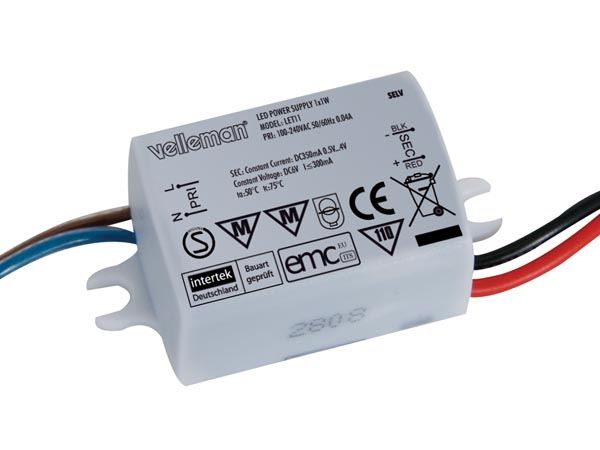 DRIVER PARA 1 LED DE 1W - FUENTE DE CORRIENTE 350mA - Imagen 1