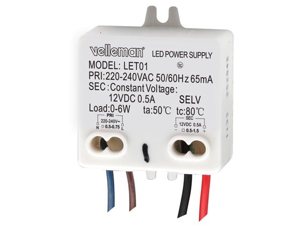 DRIVER PARA LEDs CON TENSIÓN CONSTANTE 12V-500mA - Imagen 1