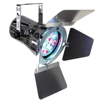 FOCO LED PAR36 - 12 x 1W R+G+B CON VISERA - CROMADO - Imagen 1