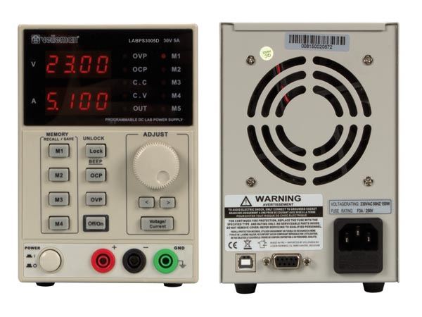 FUENTE DE ALIMENTACIÓN PARA LABORATORIO PROGRAMABLE 0-30V DC / 5A MÁX. DOBLE DISPLAY LED - Imagen 3