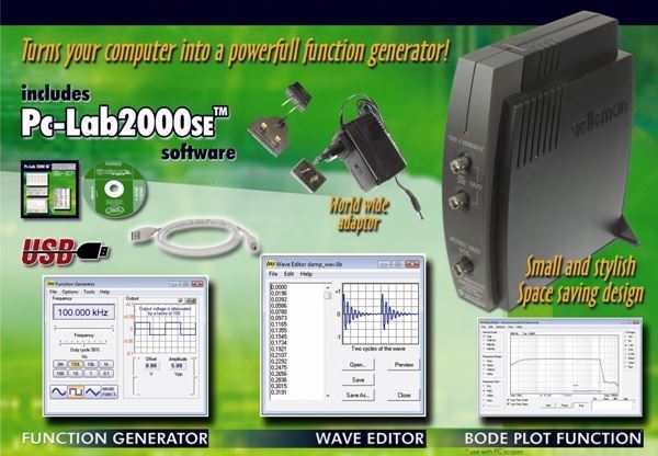 Generador de funciones para PC 2Mhz con conexión USB - Imagen 2