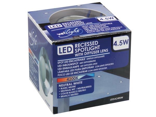 LÁMPARA LED PARA EMPOTRAR CON LENTE DIFUSORA - COLOR BLANCO NEUTRO (4200K) - Imagen 3