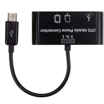 LECTOR DE TARJETAS 3 EN 1 CON CABLE Y CONECTOR APPLE® LIGHTNING (8 CLAVIJAS) Y CABLE - Imagen 2