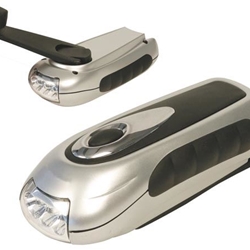 LINTERNA DINAMO CON LEDs/CARGADOR PARA MÓVIL CON 4 ADAPTADORES (3 LEDs) - Imagen 1