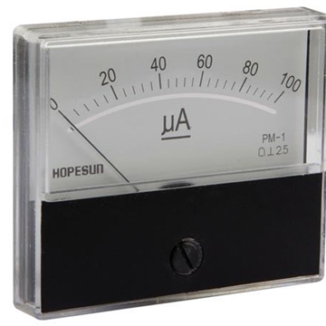 MEDIDOR DE PANEL ANALÓGICO DE CORRIENTE 100mA DC / 70 x 60mm - Imagen 1