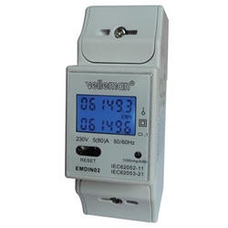 Medidor KWH monofásico para montaje en riel din 2 móduloS - Imagen 1