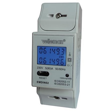 Medidor KWH monofásico para montaje en riel din 2 móduloS - Imagen 1