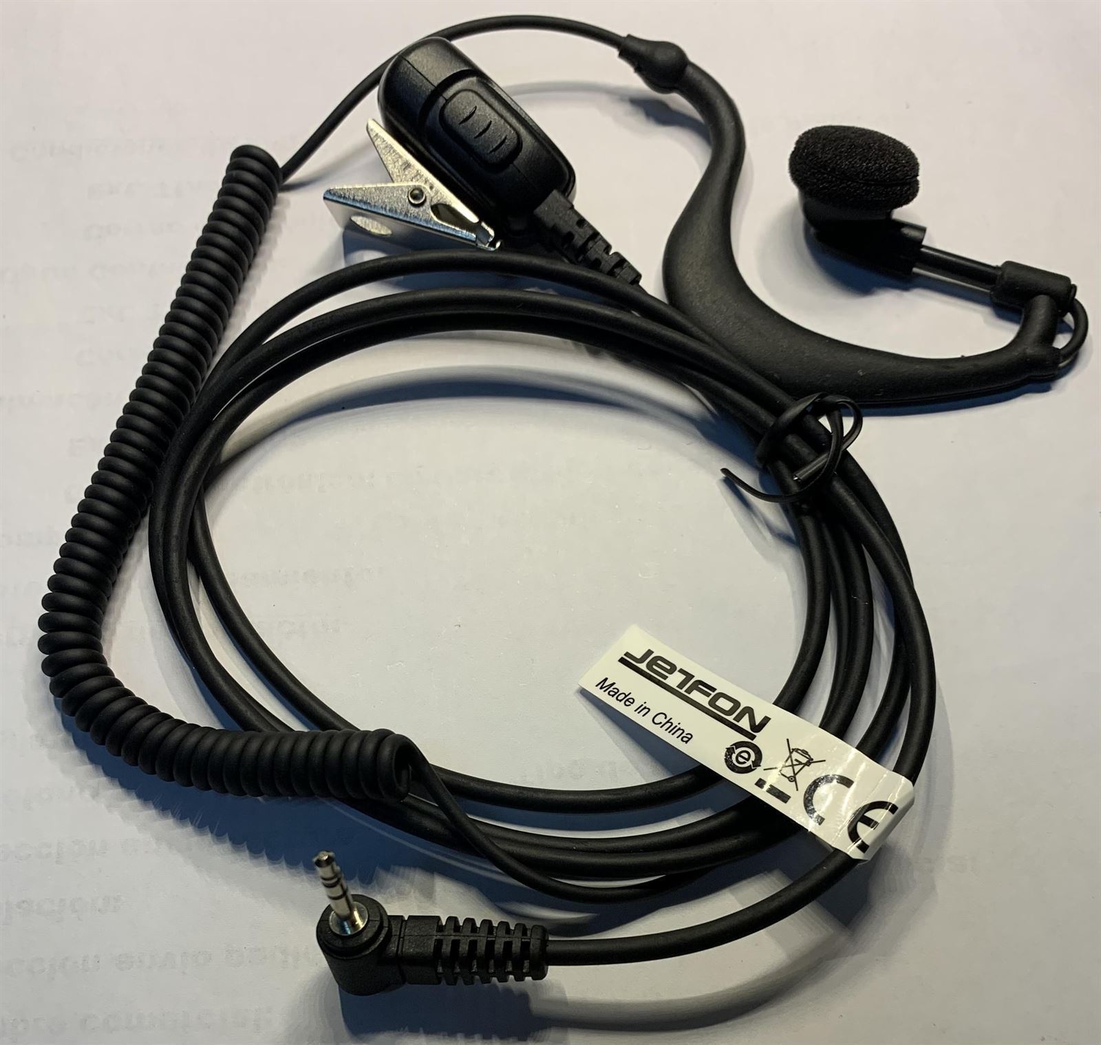 Micro/Auricular, toma lateral, PTT de solapa, orejera para walkie talkie  LIBRE PMR con conector minijack 2.5mm est. - Imagen 1