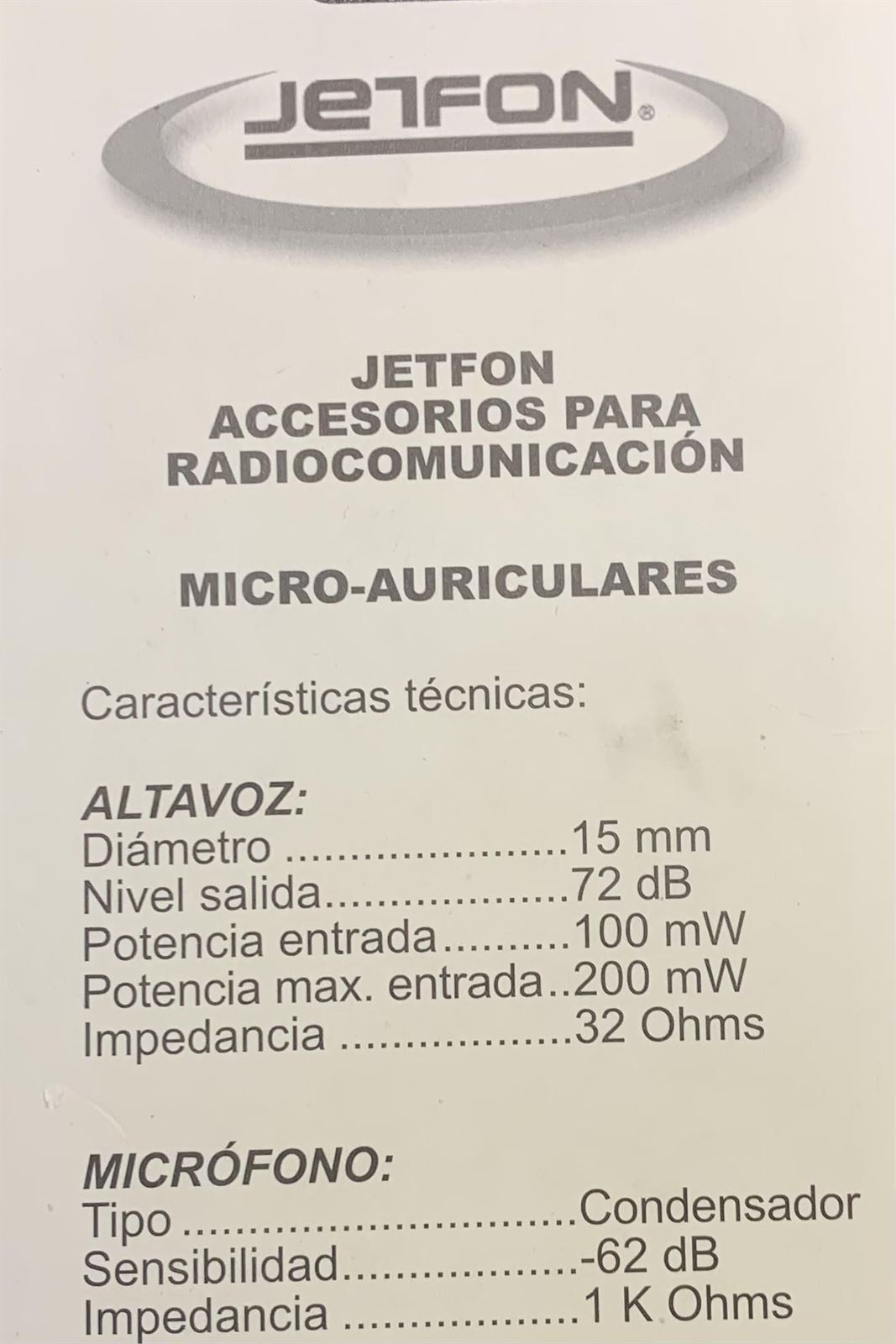 Micro/Auricular, toma lateral, PTT de solapa, orejera para walkie talkie  LIBRE PMR con conector minijack 2.5mm est. - Imagen 2