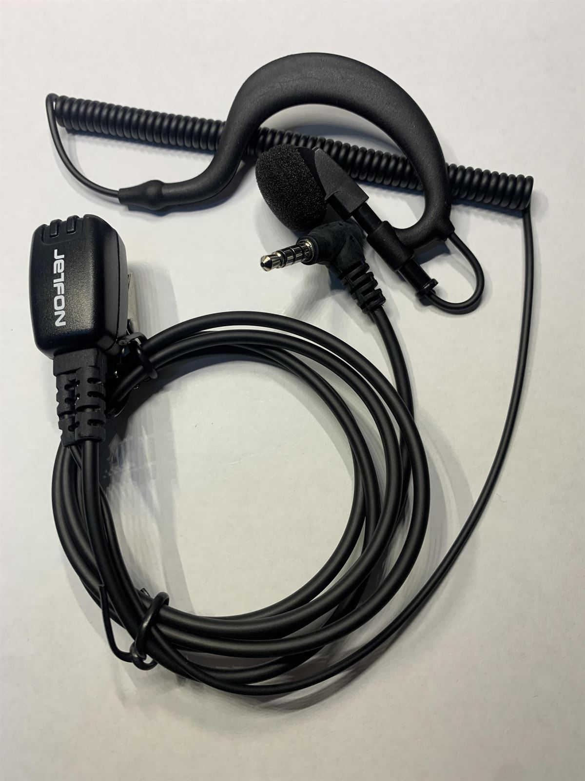 Micro/Auricular, toma lateral, PTT de solapa, orejera para walkie talkie vertex ..Yaesu USO con conector jack 3,5mm 4vias - Imagen 1