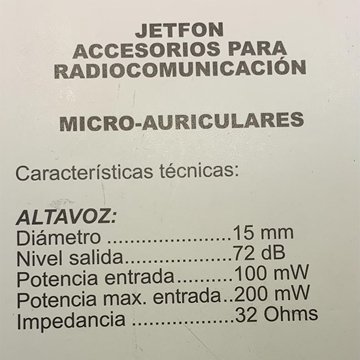 Micro/Auricular, toma lateral, PTT de solapa, orejera para walkie talkie vertex ..Yaesu  USO con conector jack 3,5mm 4vias - Imagen 2