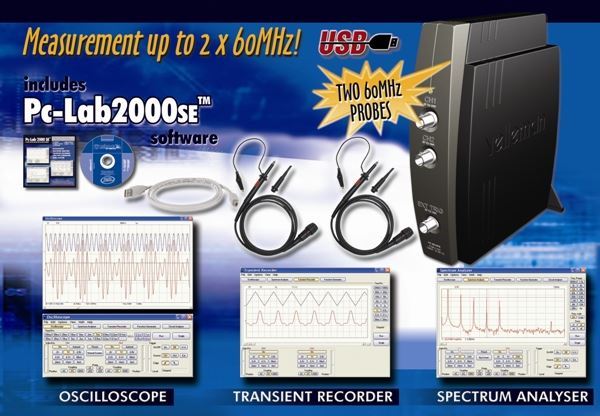 Osciloscopio de 2 canales para PC con conexión USB_ 2x60Mhz - Imagen 2