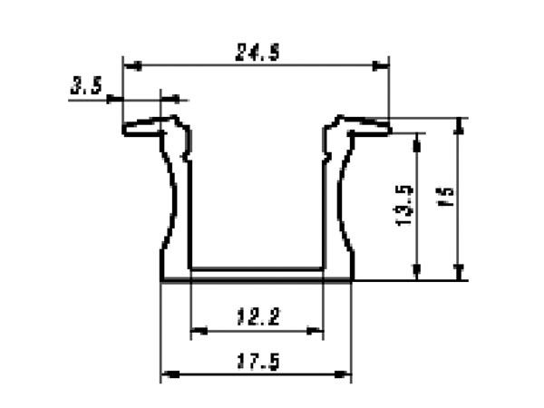 PERFIL DE ALUMINIO PARA CINTAS DE LEDs - 15mm - PARA EMPOTRAR - 2m - Imagen 2