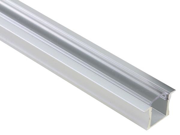 PERFIL DE ALUMINIO PARA CINTAS DE LEDs - 15mm - PARA EMPOTRAR - DIFUSOR TRANSPARENTE - 2m - Imagen 1