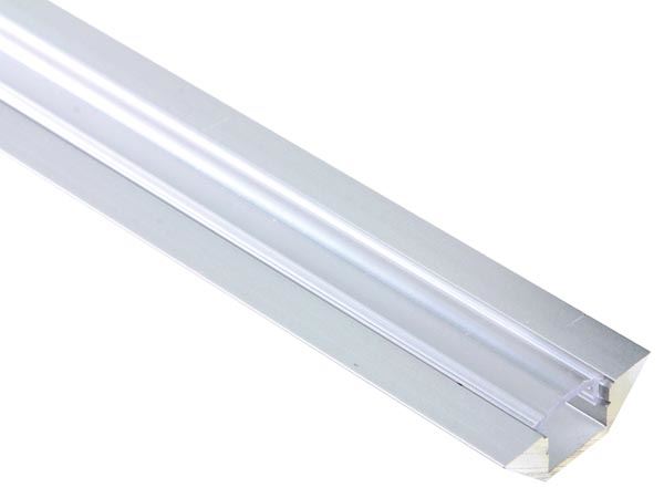 PERFIL DE ALUMINIO PARA CINTAS DE LEDs - ÁNGULO DE 45° - DIFUSOR TRANSPARENTE - 2m - Imagen 1