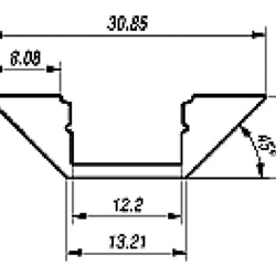 PERFIL DE ALUMINIO PARA CINTAS DE LEDs - ÁNGULO DE 45° - DIFUSOR TRANSPARENTE - 2m - Imagen 2