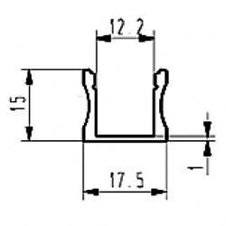 PERFIL DE ALUMINIO PARA CINTAS DE LEDs - DIFUSOR TRANSPARENTE - 2m - Imagen 1