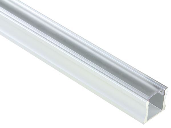 PERFIL DE ALUMINIO PARA CINTAS DE LEDs - DIFUSOR TRANSPARENTE - 2m - Imagen 2