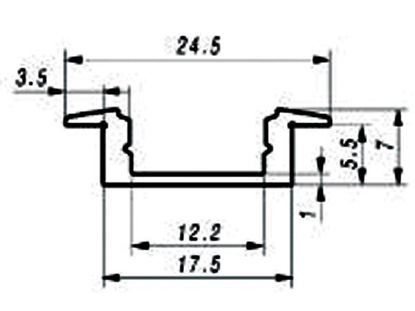 PERFIL DE ALUMINIO PARA CINTAS DE LEDs - PARA EMPOTRAR - ALTURA 7mm - 2m - Imagen 2