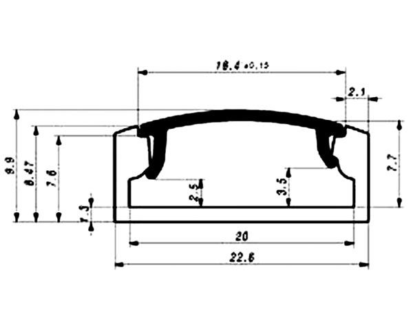 PERFIL DE ALUMINIO PARA CINTAS DE LEDs - PLANO/ANCHO - 2m - Imagen 2