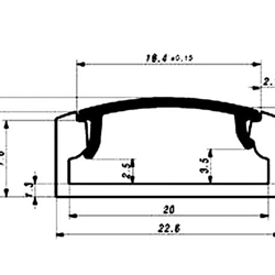 PERFIL DE ALUMINIO PARA CINTAS DE LEDs - PLANO/ANCHO - 2m - Imagen 2