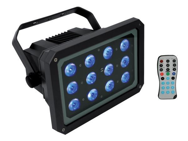 PROYECTOR LED EXTERIORES-12LEDS RGB 3W-C/MANDO - Imagen 1