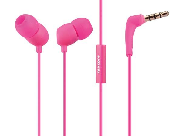 ROXCORE® - BULLETS V2 - AURICULARES INTRAUDITIVOS & MICRÓFONO - COLOR ROSA - Imagen 1