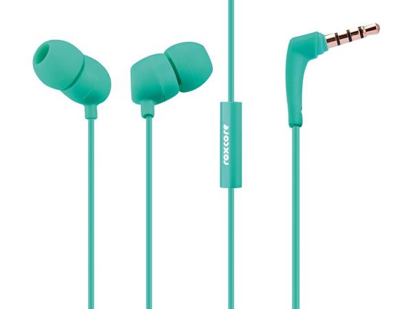 ROXCORE® - BULLETS V2 - AURICULARES INTRAUDITIVOS & MICRÓFONO - COLOR VERDE - Imagen 1