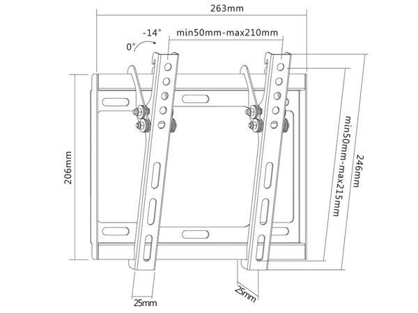 SOPORTE DE PARED INCLINABLE PARA PANTALLAS PLANAS 23"-42"/ 58-107 cm - DISEÑO DELGADO - Imagen 1