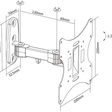 SOPORTE DE PARED PARA PANTALLA PLANA 23"-42" / 58-107cm - Imagen 2