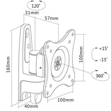 SOPORTE DE PARED PARA PANTALLAS PLANAS 13"-42" / 33-107 cm - Imagen 2