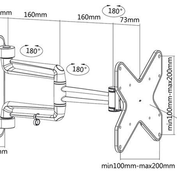SOPORTE DE PARED PARA PANTALLAS PLANAS 23-42" / 58-107cm - BASE GIRATORIA 360° - máx. 20kg - Imagen 2